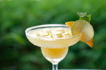 cocktail with lemon and mint