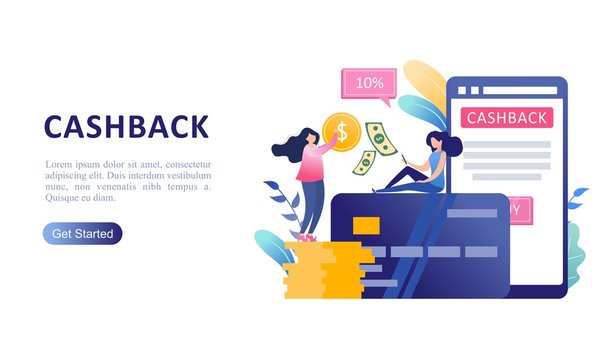 Cashback Vector Website Landing Page Design Template