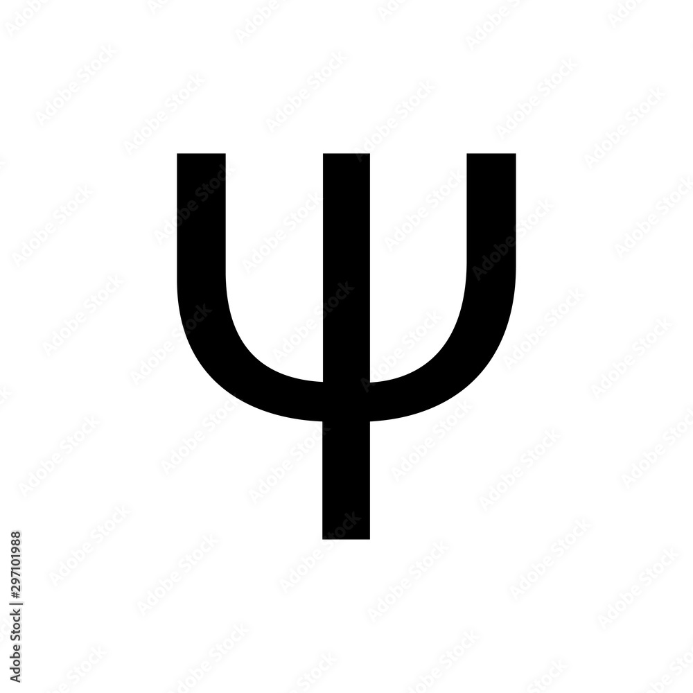 Sticker greek alphabet : psi signage icon