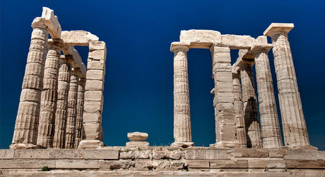 Temple de Pos&eacute;Idon au cap Sounion, Gr&egrave;ce