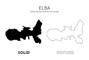 Elba map. Blank vector map of the Island. Borders of Elba for your infographic. Vector illustration.