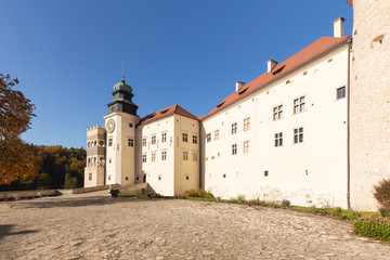 Courtyard of the Pieskowa Skala castle in Poland