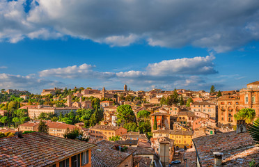 View of the beautiful Perugia medieval historic center - obrazy, fototapety, plakaty