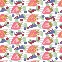 seamless pattern with strawberry fruit