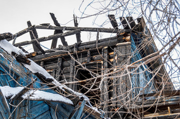 the village house after the fire