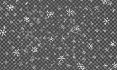 Fototapeta premium Falling snow background. Vector illustration