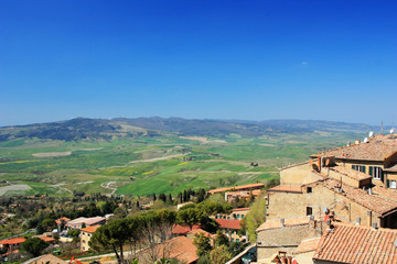The surroundings of the ancient city of Volterra, Italy