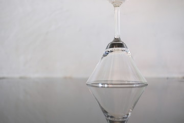 close up empty glass background