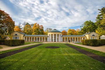 Colonnade of mineral water spring Ferdinand - small west Bohemian spa town Marianske Lazne (Marienbad) - Czech Republic