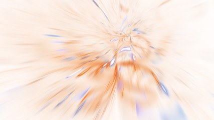 Fototapeta premium Abstract holiday background with blurred orange rays and sparkles. Fantastic light effect. Digital fractal art. 3d rendering.