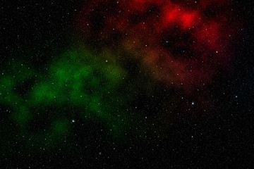 The Background Universe. Outer space with stars and colored nebulae.