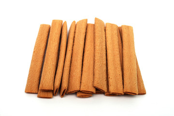 bamboo cookies on a white background close-up