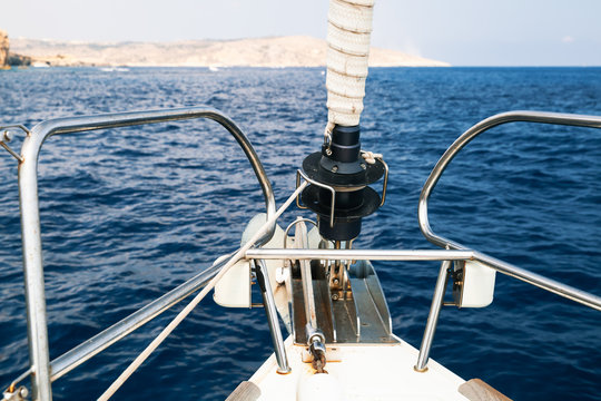 Sailing yacht bow with jib furler