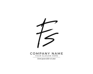 F S FS Initial handwriting logo design. Beautyful design handwritten logo for fashion, team, wedding, luxury logo.
