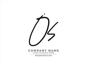 O S OS Initial handwriting logo design. Beautyful design handwritten logo for fashion, team, wedding, luxury logo.