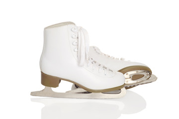 ladies white retro figure skates