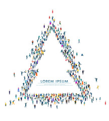 Christmas tree. Large group of business people, workers, family members and students organised into xmas tree. Collection of icons made of little busy people.