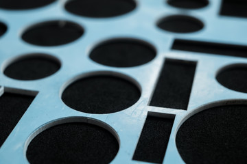 abstract geometric shapes on black background