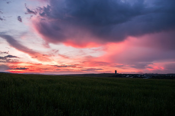 Naklejka na ściany i meble sunset in the field, Moldova