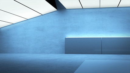 Abstract empty hall room with Light studio 