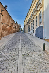 Historic streets with slopes and stone