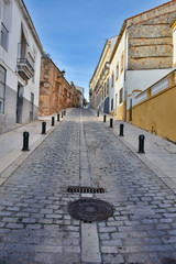 Historic streets with slopes and stone