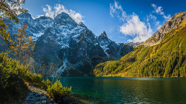 Mnich widziany z Morskiego Oka, Jesień, Tatry