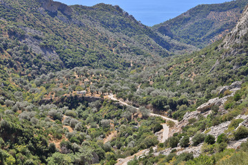 Fototapeta na wymiar Cave of Pythagoras in the hills above Marathokambos on the Greek island of Samos.