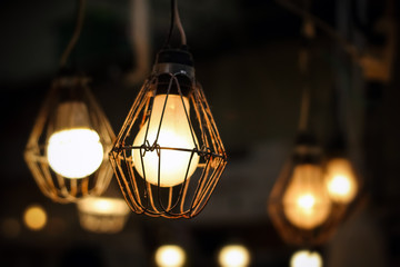 old vintage light bulb close up