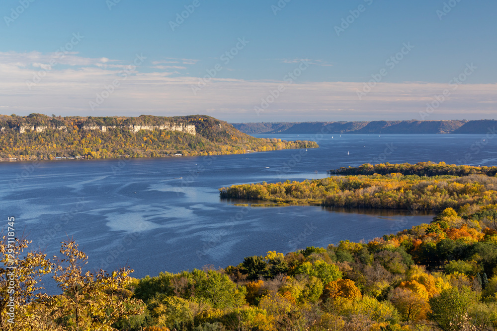 Poster mississippi river scenic autumn landscape