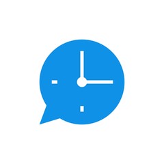 bubble chat time clock schedule icon logo template