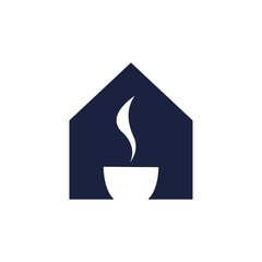 tea coffe house home icon symbol logo template