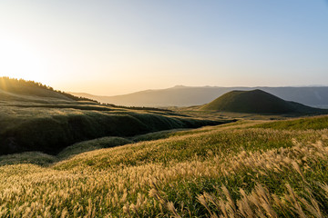 sunset in the mountains, Kusasenri, Aso, Kumamoto