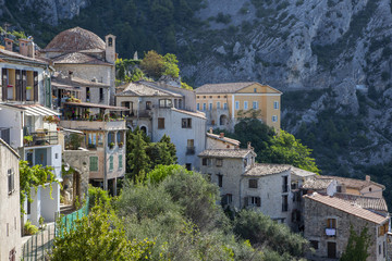 Obraz premium The 12th century French village of Peille in the French Alps