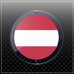 Bright transparent button with flag of Austria. Happy Austria day banner. Bright illustration with flag .