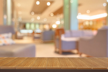 wooden  shelves with view blurred backdrop.you can used for display products. or add your own text on space.