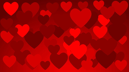 vector background with creative red hearts, valentines day