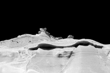 Lunar landscape at Sarakiniko on Milos island, Cyclades Islands, Greece