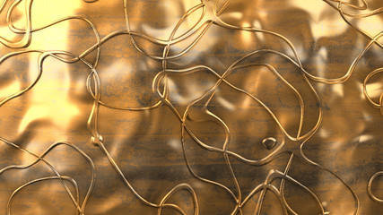 Luxury elegant metal gold background. 3d illustration, 3d rendering.