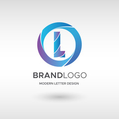 Premium Vector L Logo in gradation color variations. Beautiful Logotype design for company branding. Elegant identity design in blue