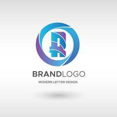 Premium Vector R Logo in gradation color variations. Beautiful Logotype design for company branding. Elegant identity design in blue