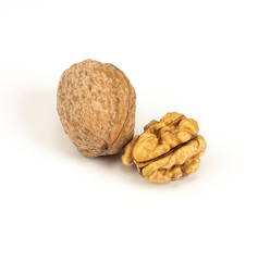 walnuts in shell isolated on white background