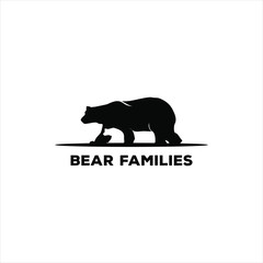 Black Bear family logo stock, vector 