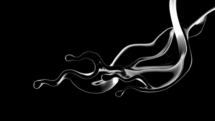 Fototapeta premium Splash fluid. 3d illustration, 3d rendering.