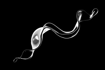 Splash fluid. 3d illustration, 3d rendering.