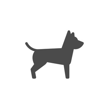 domestic dog icon vector. Linear style sign for mobile concept and web design. dog symbol illustration. Pixel vector graphics - Vector.
