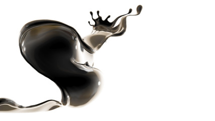 Splash fluid. 3d illustration, 3d rendering.