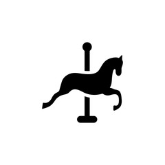 Carousel horse icon vector. Linear style sign for mobile concept and web design. Carousel horse symbol illustration. Pixel vector graphics - Vector.