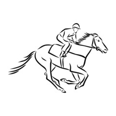 Fototapeta premium horse and jockey