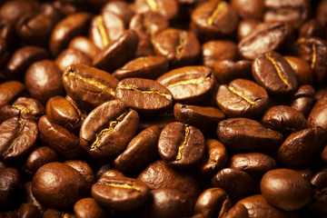 Fototapeta premium Roasted coffee beans background